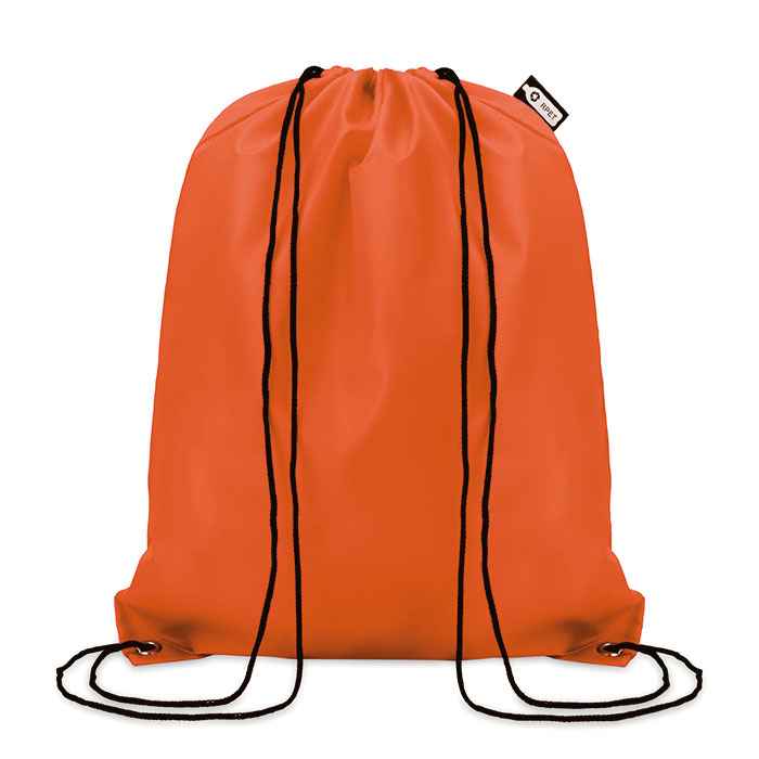 Oranje RPET gymtas - Sporttas rugzak met trekkoorden 36 x 40 cm - Afbeelding 2