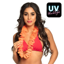 Alternative view of Hawaii slinger - UV Blacklight Bloemenkrans - Neon oranje