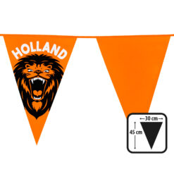 Vlaggenlijn Brullende Leeuw oranje - 8 meter - 14 vlaggetjes