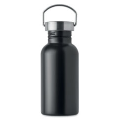 Alternative view of Drinkfles van gerecycled RVS - Enkelwandig met lekvrij deksel en handvat - 500 ml - Zwart