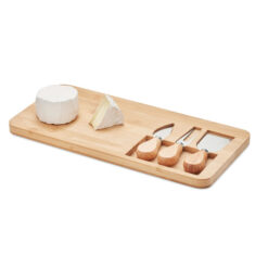 Kaasset met serveerplank - 3-delige kaasmes set - Bamboe