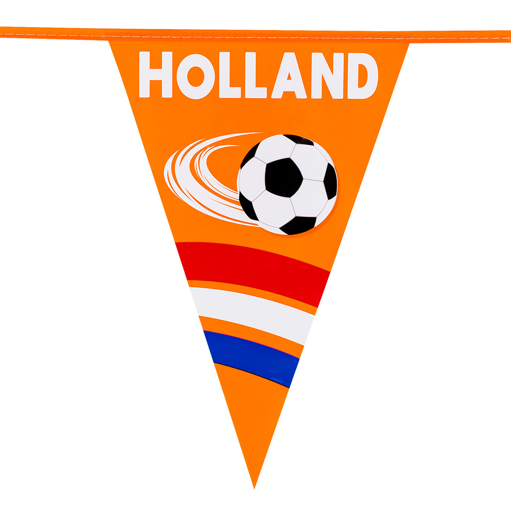 Vlaggenlijn Holland oranje - 6 meter - 15 vlaggetjes - Afbeelding 2
