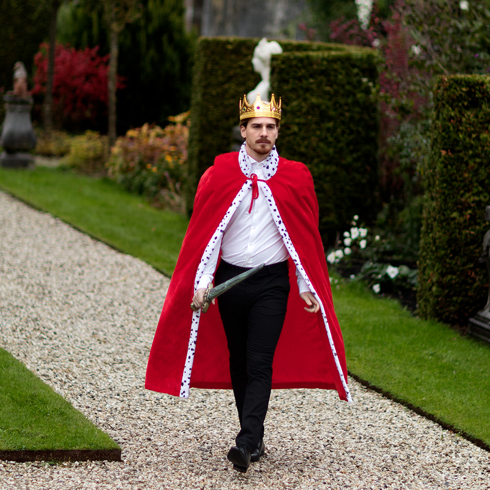 Gouden kroon - Kroon Koning met gekleurde edelstenen - Afbeelding 3