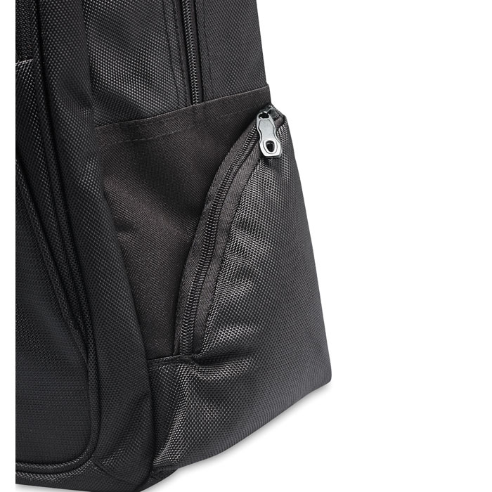 Zwarte 15 inch laptop rugzak - 6-vaks rugtas met tabletvak - 33 x 46 cm - 22 liter - Afbeelding 5