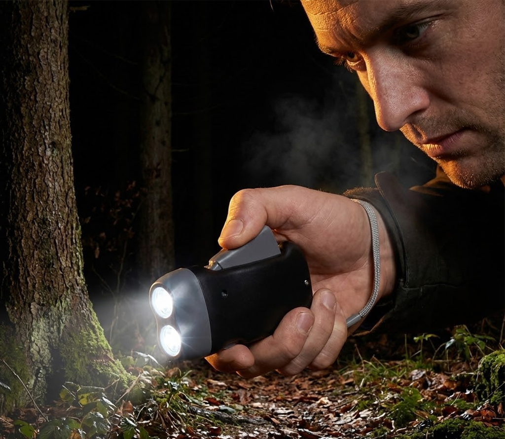 Knijpkat zaklamp 2 LED zwart - Afbeelding 3