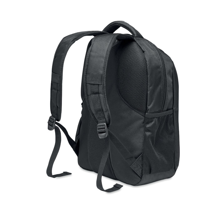 Zwarte 15 inch laptop rugzak - 6-vaks rugtas met tabletvak - 33 x 46 cm - 22 liter - Afbeelding 3