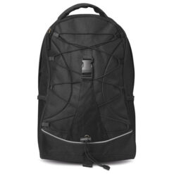 Alternative view of Zwarte polyester rugzak - Rugtas met trekkoord en mesh zijvakken - 29 x 46 cm - 21 liter