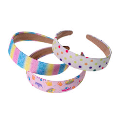 3 Stuks - Meisjes haarbanden – Diadeem voor kinderen - Met print – Regenboog