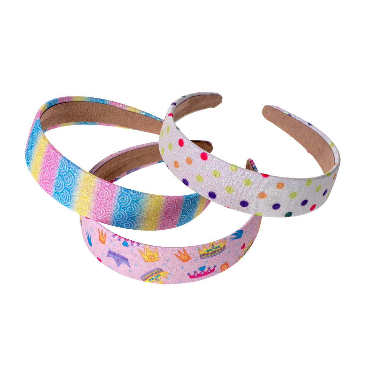 3 Stuks - Meisjes haarbanden – Diadeem voor kinderen - Met print – Regenboog