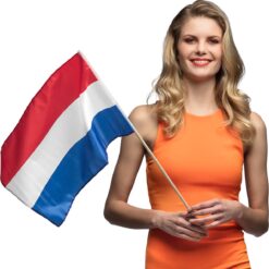 Alternative view of Zwaaivlag Nederland op Stok - 76 cm