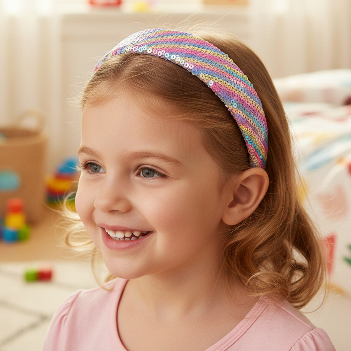3 Stuks - Meisjes zeemeermin haarbanden – Diadeem voor kinderen - Met pailetten – Regenboog kleuren - Afbeelding 6