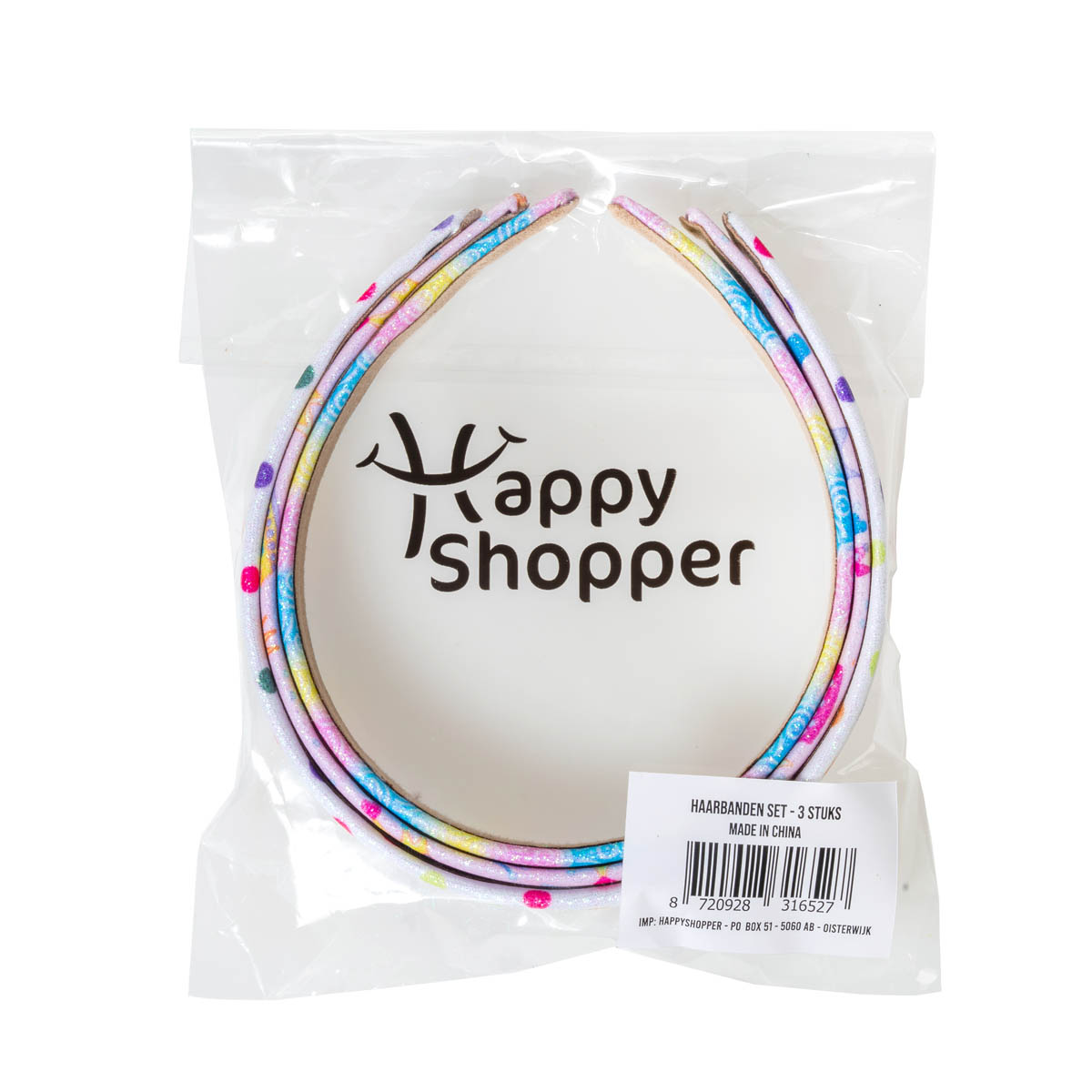 3 Stuks - Meisjes haarbanden – Diadeem voor kinderen - Met print – Regenboog - Afbeelding 2