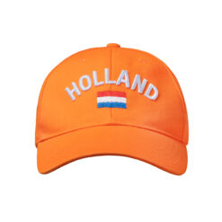 Alternative view of Oranje verstelbare pet met geborduurde tekst Holland en Nederlandse vlag