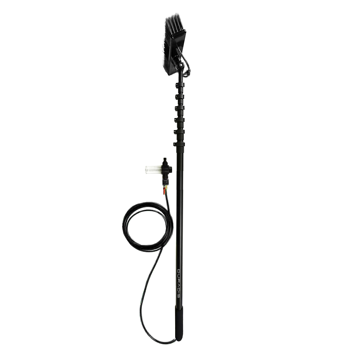 Duradis 3-in-1 Telescopische Wasborstel met Waterdoorvoer – Met allround Borstel, Driekoppige Borstel & Inwasser-Trekker - 7 meter - Afbeelding 4