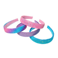 4 Stuks - Meisjes haarbanden – Diadeem voor kinderen - Met Glitters – Blauw, Paars, Roze & Regenboog