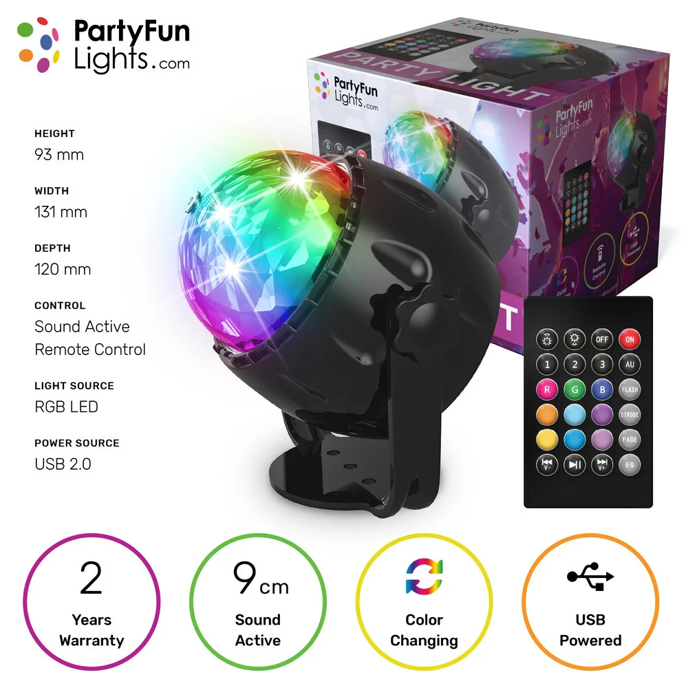 Mini discolamp met standaard - Met afstandsbediening - Met multicolor LED - Afbeelding 5