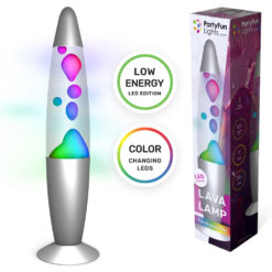 Alternative view of Zilveren lavalamp - 34 cm - Met kleurveranderende multicolor LED verlichting - 9 LED