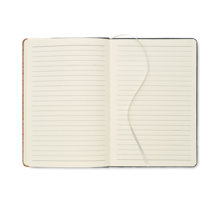 A5 notitieboek met kaft van RPET vilt en kurk - 160 gelinieerde pagina's - Afbeelding 4