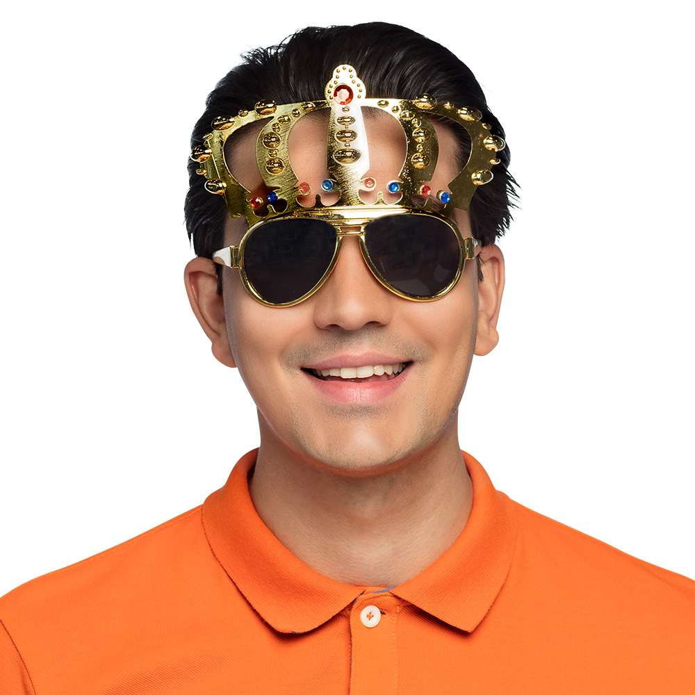 Partybril King – Gouden Kroon Feestbril voor Koningsdag, Carnaval & Themafeesten - Afbeelding 5