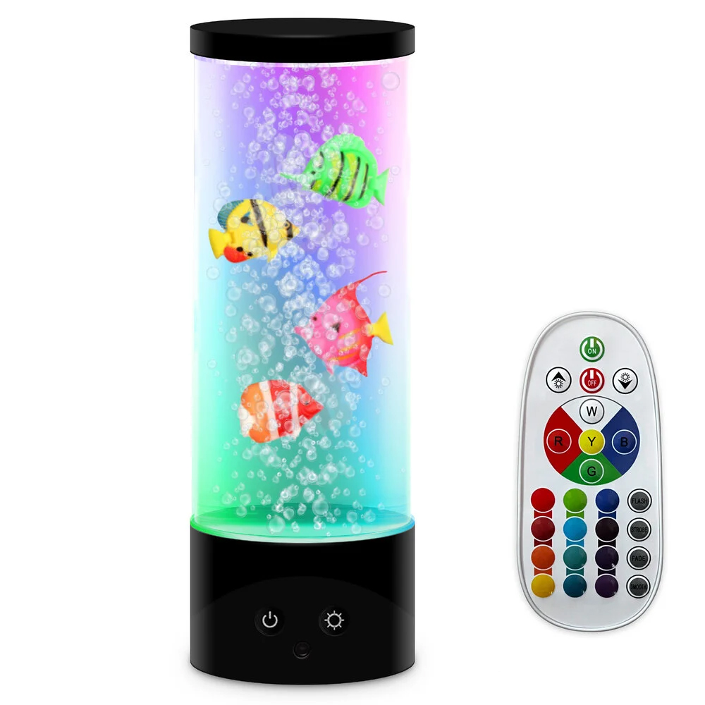 Vissen aquariumlamp - Nachtlamp met afstandsbediening en kleurveranderende LED verlichting - USB - Afbeelding 2