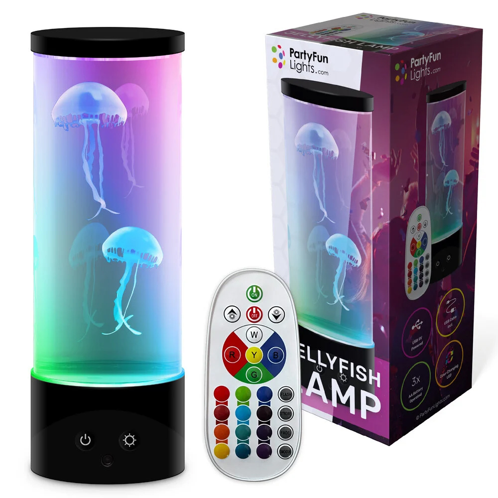 Kwallen aquariumlamp - Nachtlamp met afstandsbediening en kleurveranderende LED verlichting - USB - Afbeelding 4