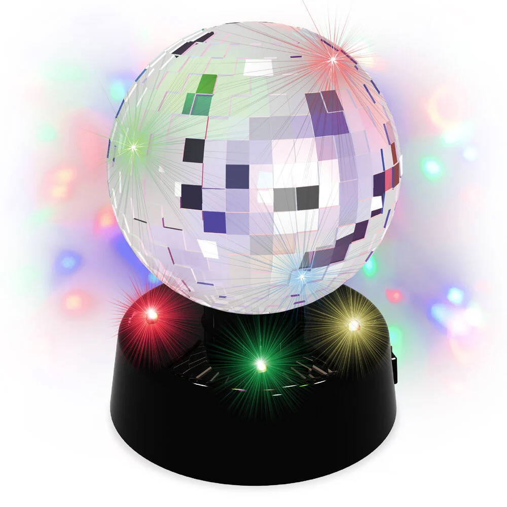 Roterende discolamp met spiegelbol - Met multicolor LED