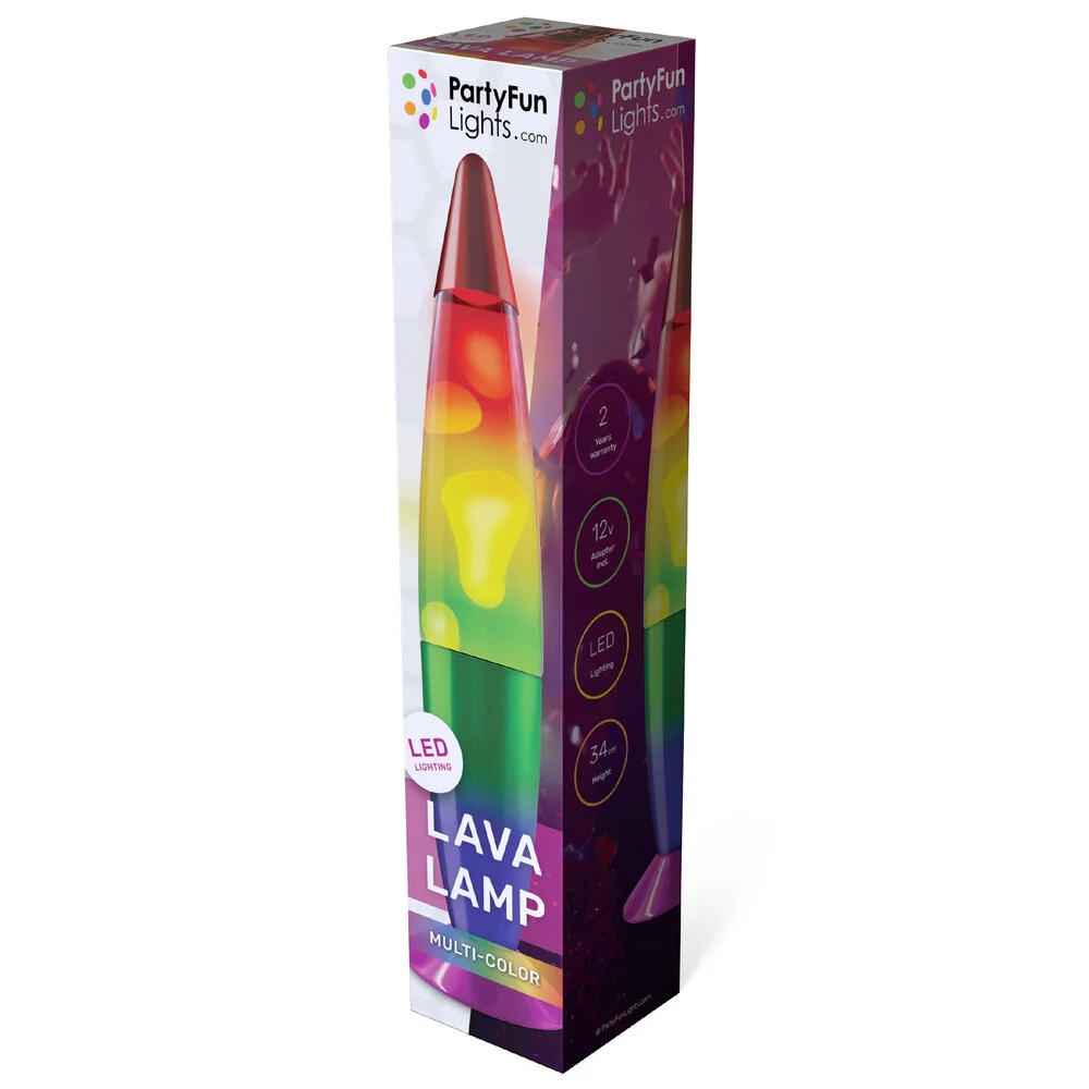Multicolor lavalamp - 34 cm - Met kleurveranderende LED verlichting - 9 LED - Afbeelding 3