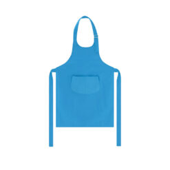 Keukenschort polykatoen - Verstelbaar kinderschort met voorzak - Blauw