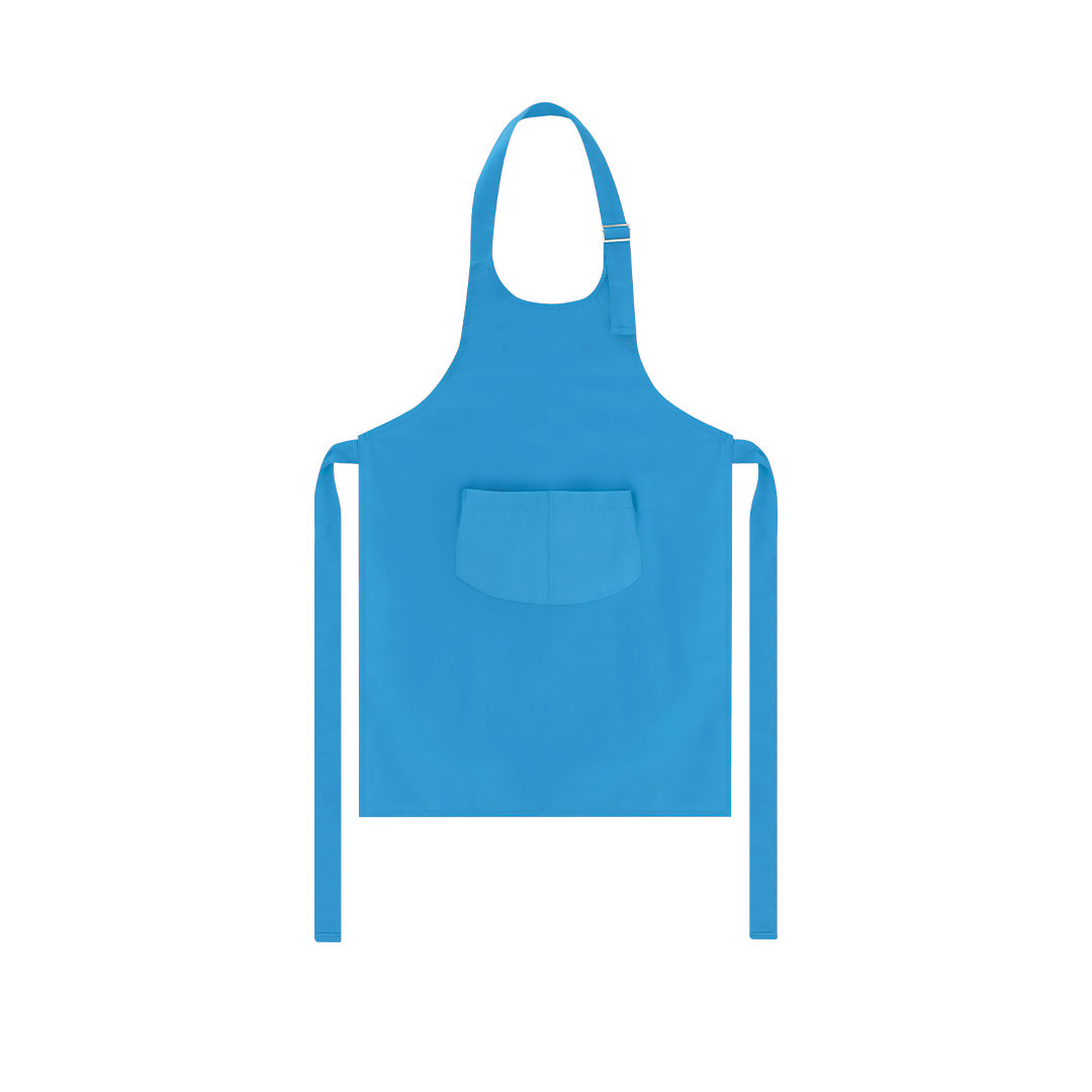 Keukenschort polykatoen - Verstelbaar kinderschort met voorzak - Blauw