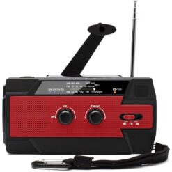 Alternative view of Solar Noodradio met Powerbank 4000mAh – Handslinger, Zonnepaneel, AM/FM Radio, Zaklamp, SOS Alarm en USB-C