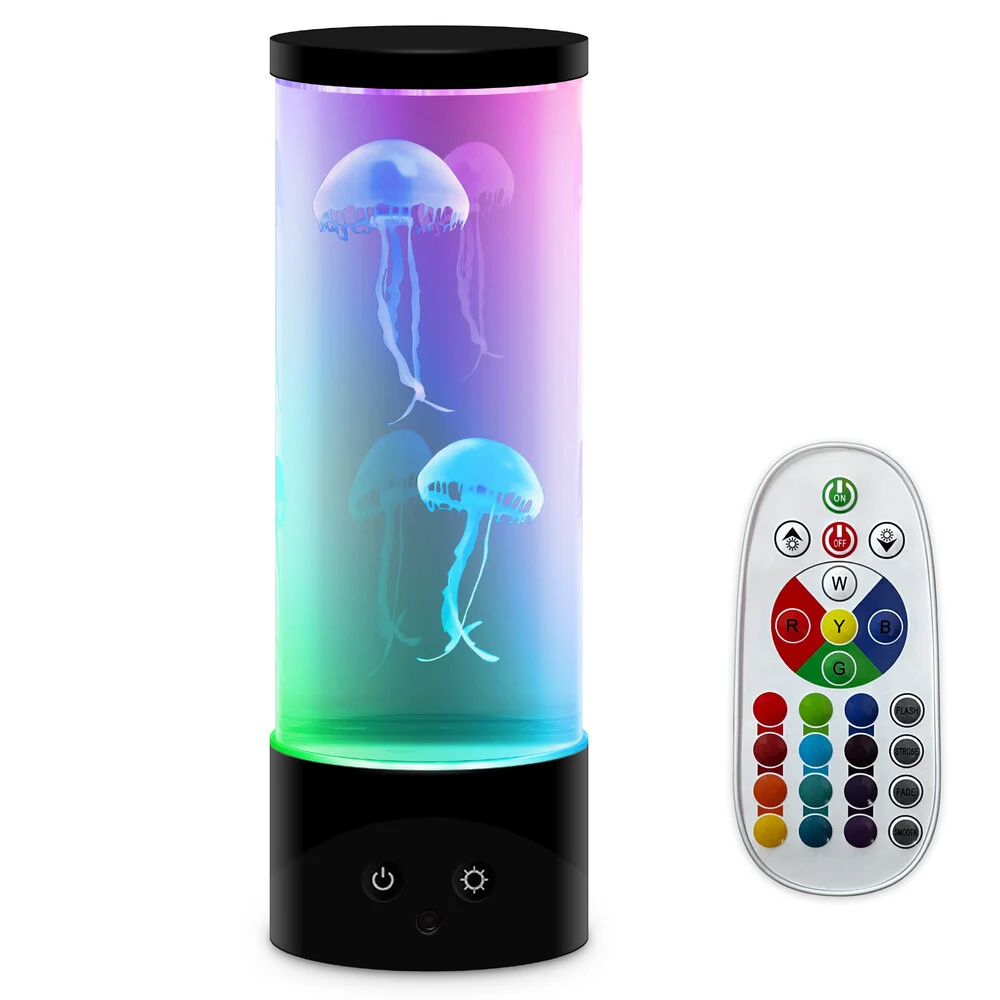 Kwallen aquariumlamp - Nachtlamp met afstandsbediening en kleurveranderende LED verlichting - USB - Afbeelding 2