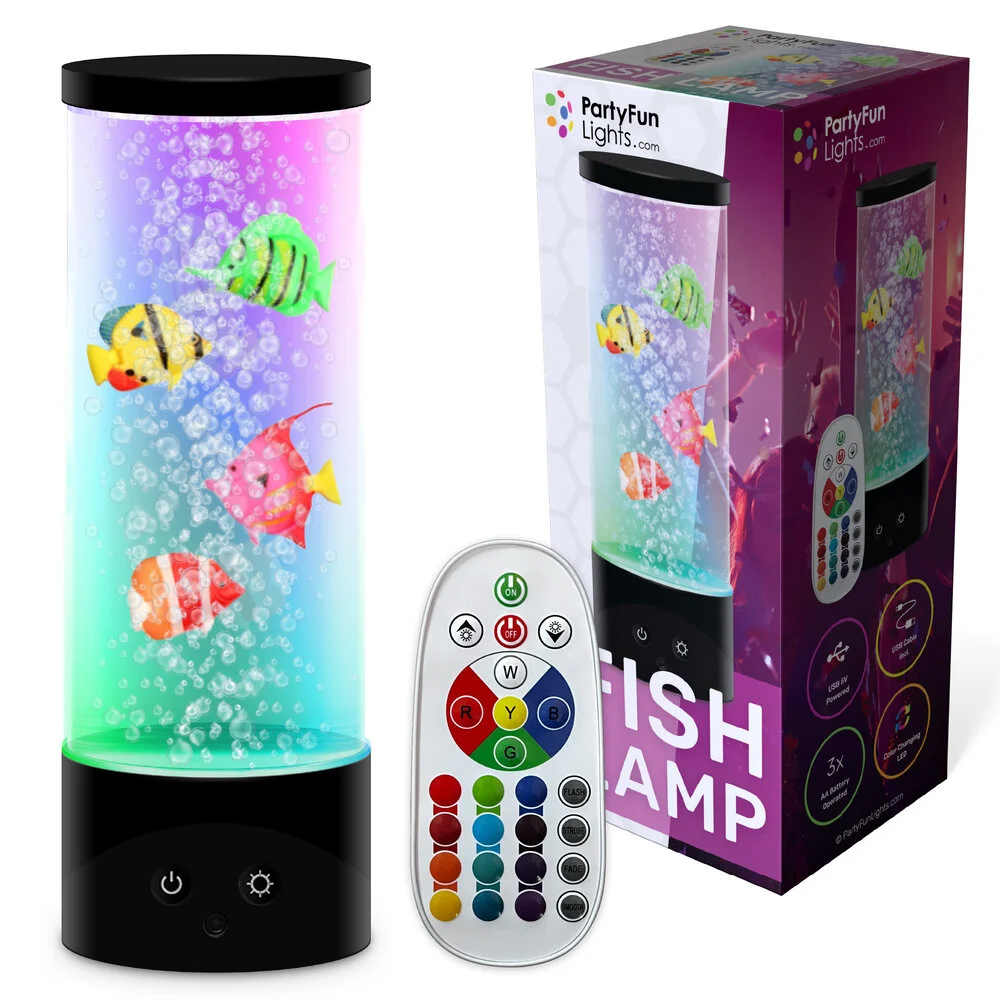 Vissen aquariumlamp - Nachtlamp met afstandsbediening en kleurveranderende LED verlichting - USB - Afbeelding 3