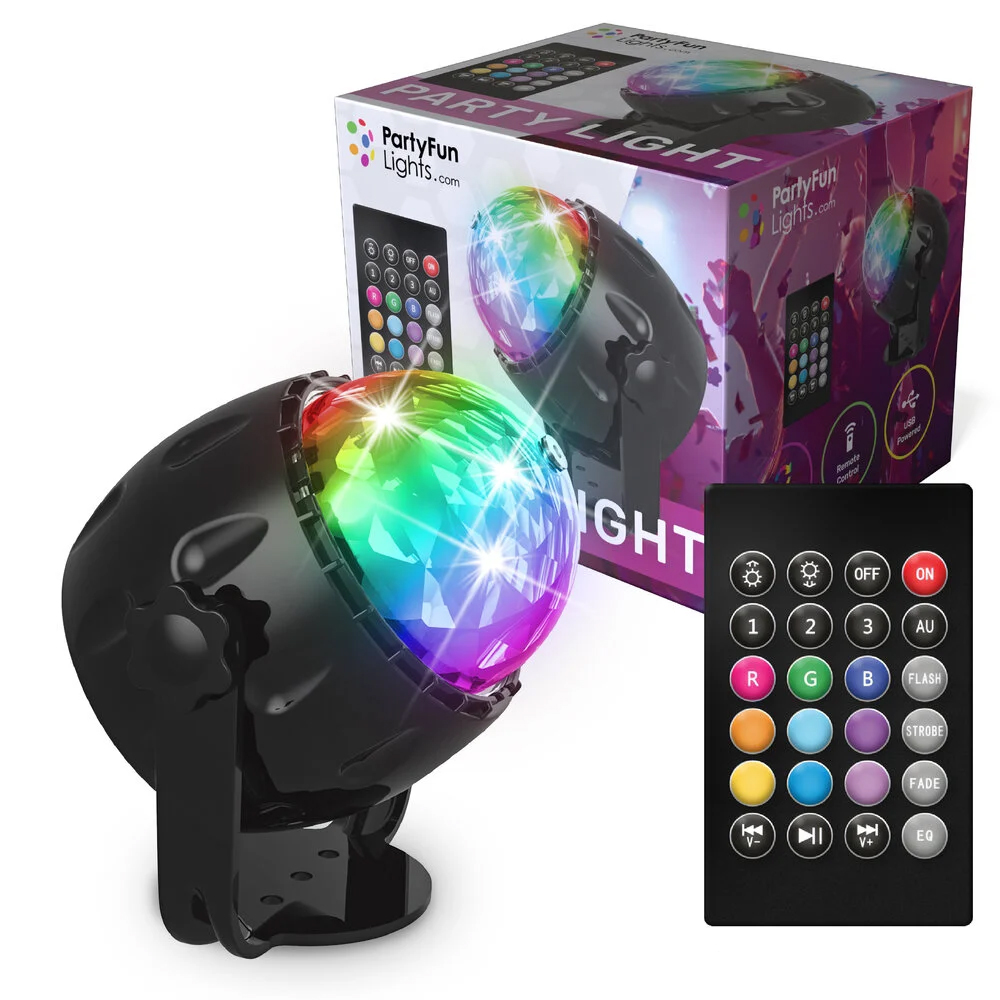 Mini discolamp met standaard - Met afstandsbediening - Met multicolor LED - Afbeelding 3