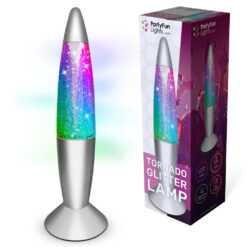 Alternative view of Zilveren tornado glitterlamp - 36 cm - Met kleurveranderende LED verlichting - USB