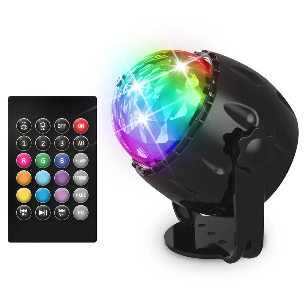 Mini discolamp met standaard - Met afstandsbediening - Met multicolor LED - Afbeelding 2