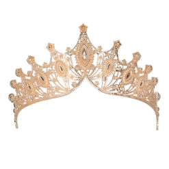 Alternative view of Metalen tiara - Kroontje met steentjes - Roségoud