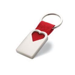 Metalen sleutelhanger met hartje - Valentijn cadeautje