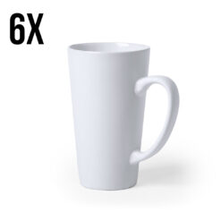 Mok keramiek wit 480 ml - 6 stuks