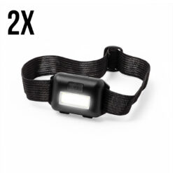 Hoofdlamp - Verstelbare Elastische band - Voor Arm En Hoofd - Zwart - 2 stuks