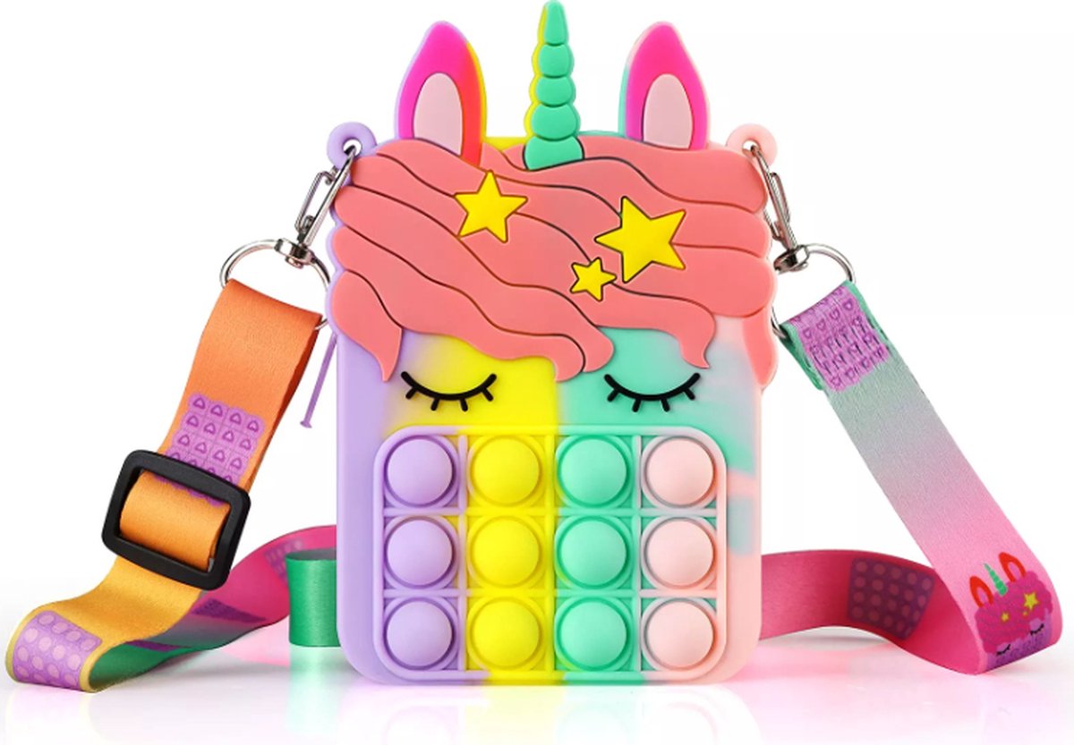 Pop It Unicorn Tasje - Rechthoekig - Speel- en Opbergtasje voor Kinderen - Afbeelding 4