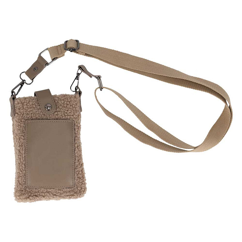 Sarlini telefoontasje teddy - Crossbody telefoontas - Taupe - Afbeelding 2