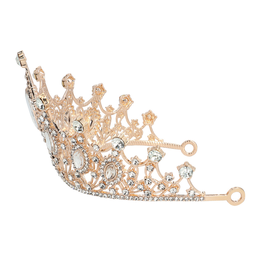 Metalen tiara - Kroontje met steentjes - Roségoud - Afbeelding 3