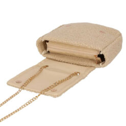 Alternative view of Sarlini schoudertas teddy - Crossbody tas met ketting - Beige