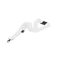 Alternative view of RPET keycord met karabijnhaak en veiligheidssluiting - Brede lanyard - 50 cm - Wit - 50 stuks