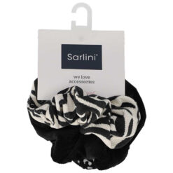 Alternative view of Sarlini scrunchie zebraprint set - Haarelastiek zwart/wit - 3 Stuks