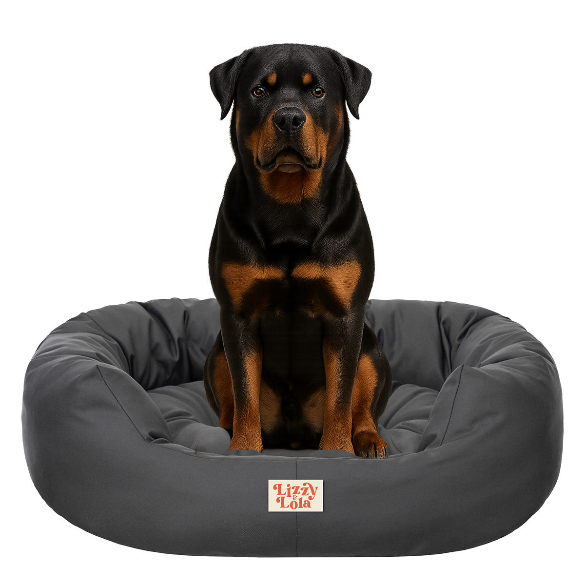 Lizzy & Lola - Amazy Hondenmand XXL – Waterdicht & Ergonomisch – 120 x 95 cm - Antraciet