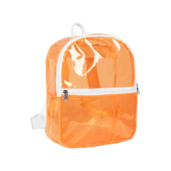 Transparante rugzak neon oranje - Doorzichtige festival rugtas - 23 x 28 cm