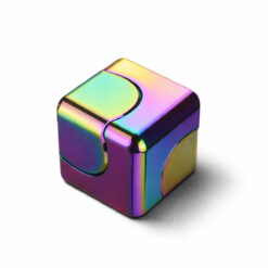 Metalen fidget cube - Draaikubus - Premium fidget voor volwassenen - Regenboog