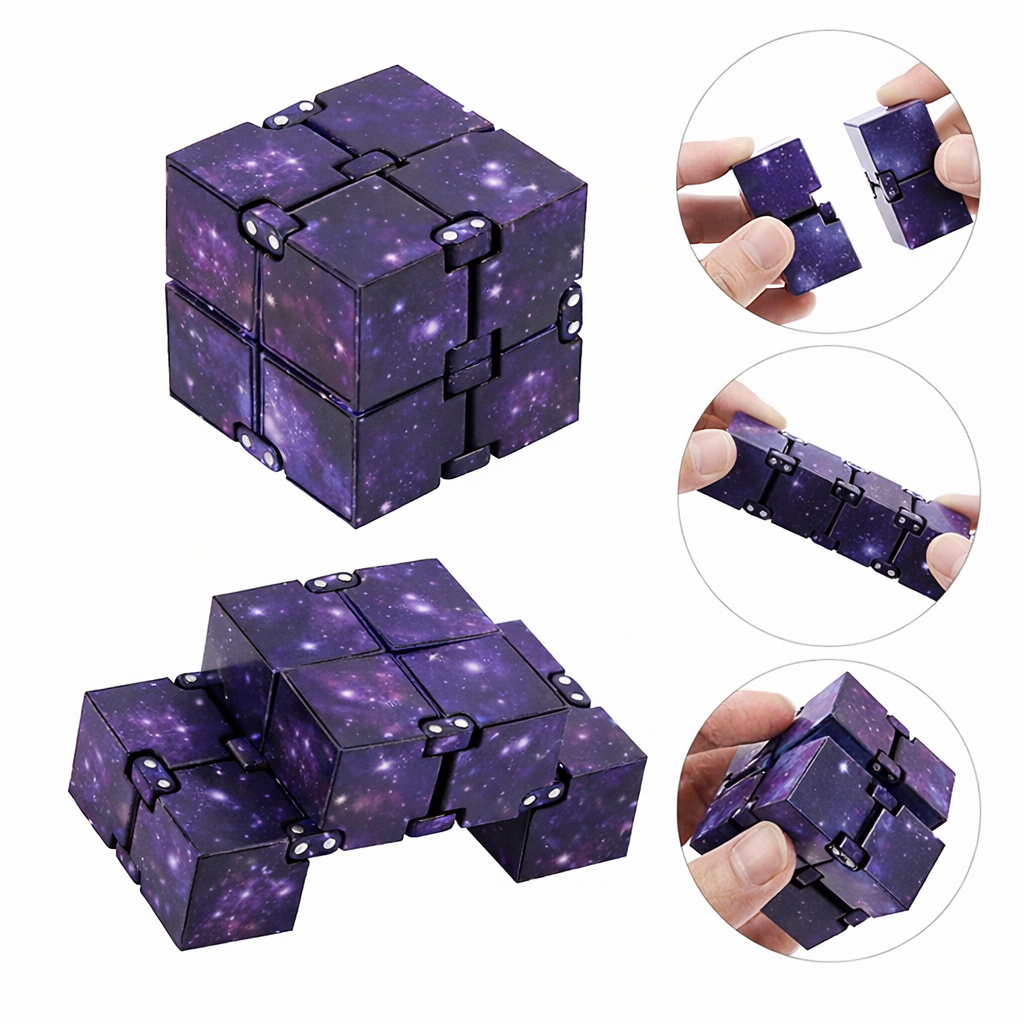 Infinity Cube Fidget Toy - Purple Space - Afbeelding 4