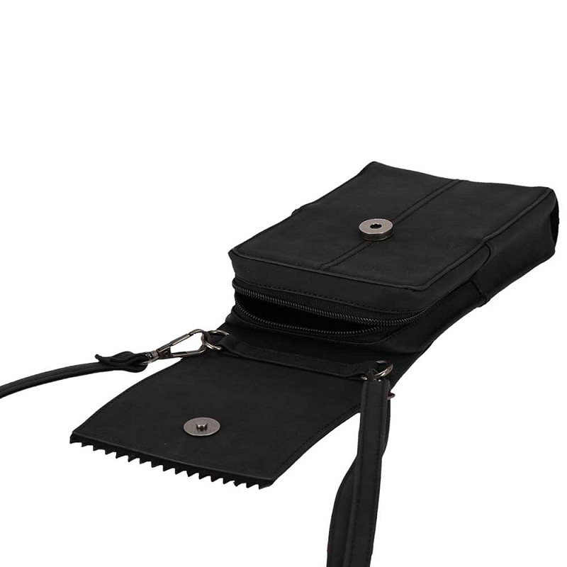 Sarlini telefoontasje kunstleer - Crossbody telefoontas - Zwart - Afbeelding 3